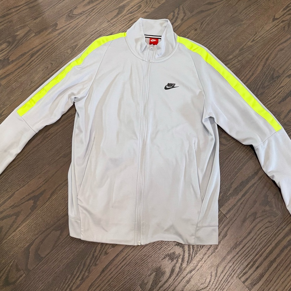 Nike Gray and Yellow Windbreaker Athletic Jacket